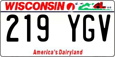 WI license plate 219YGV