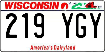WI license plate 219YGY