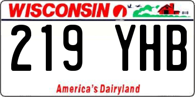 WI license plate 219YHB