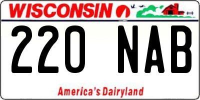 WI license plate 220NAB