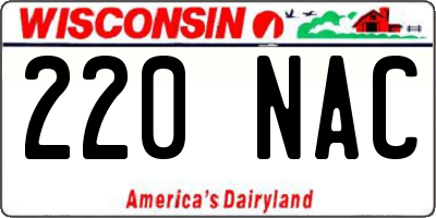 WI license plate 220NAC