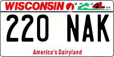 WI license plate 220NAK
