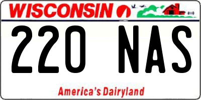 WI license plate 220NAS