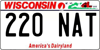 WI license plate 220NAT