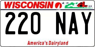 WI license plate 220NAY
