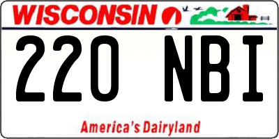 WI license plate 220NBI