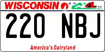 WI license plate 220NBJ