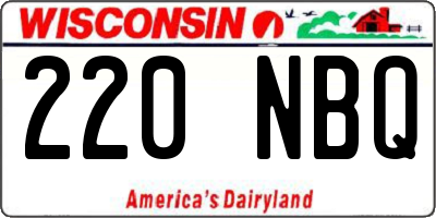 WI license plate 220NBQ