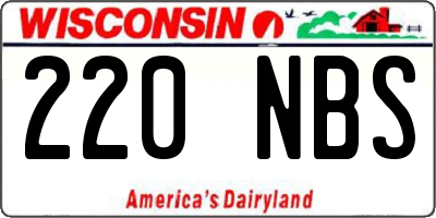 WI license plate 220NBS