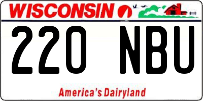 WI license plate 220NBU