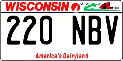 WI license plate 220NBV