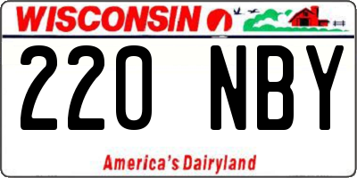 WI license plate 220NBY