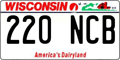 WI license plate 220NCB