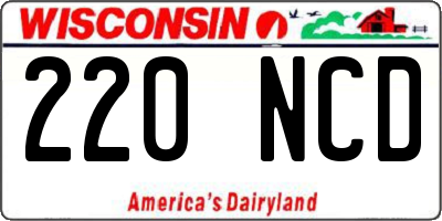 WI license plate 220NCD