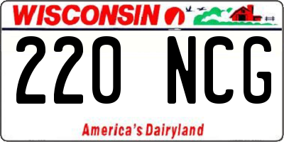 WI license plate 220NCG