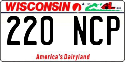 WI license plate 220NCP