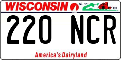 WI license plate 220NCR