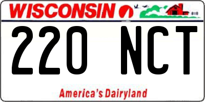 WI license plate 220NCT
