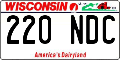 WI license plate 220NDC