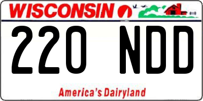 WI license plate 220NDD