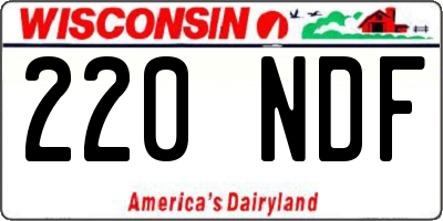 WI license plate 220NDF