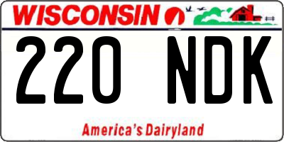 WI license plate 220NDK
