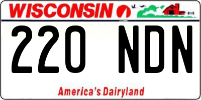 WI license plate 220NDN