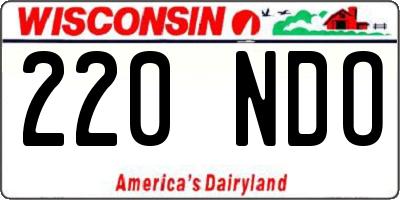 WI license plate 220NDO