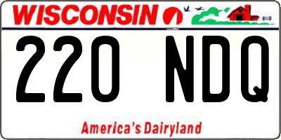 WI license plate 220NDQ