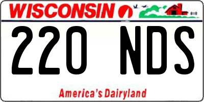 WI license plate 220NDS
