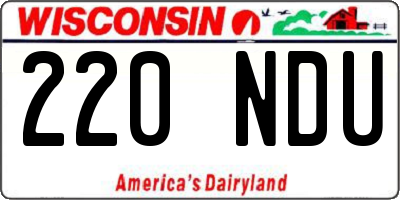 WI license plate 220NDU