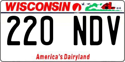 WI license plate 220NDV