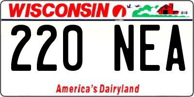 WI license plate 220NEA