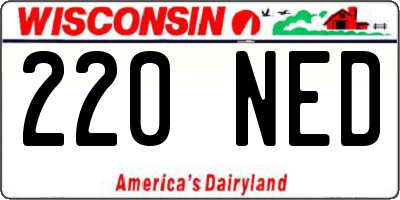 WI license plate 220NED