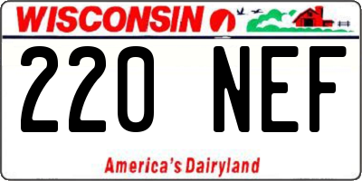 WI license plate 220NEF