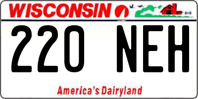 WI license plate 220NEH