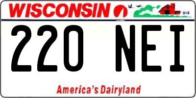 WI license plate 220NEI
