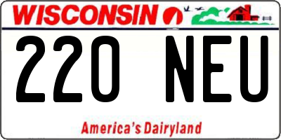 WI license plate 220NEU