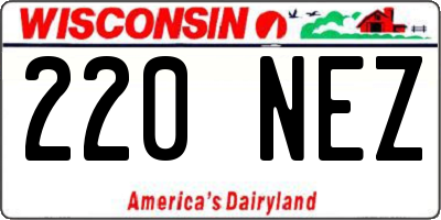 WI license plate 220NEZ