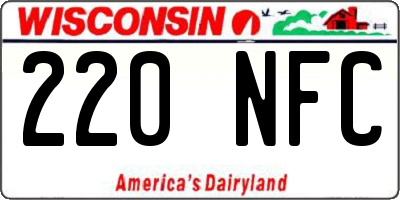 WI license plate 220NFC