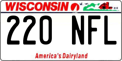 WI license plate 220NFL