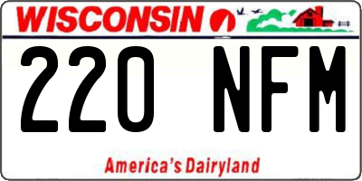 WI license plate 220NFM