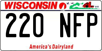 WI license plate 220NFP