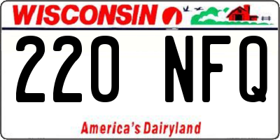 WI license plate 220NFQ