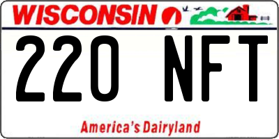 WI license plate 220NFT