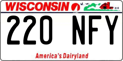 WI license plate 220NFY