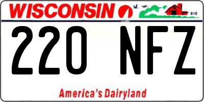 WI license plate 220NFZ