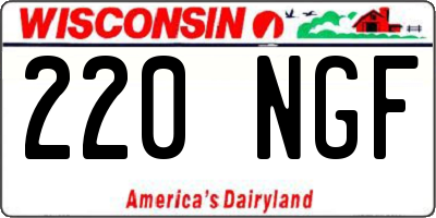 WI license plate 220NGF