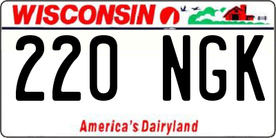 WI license plate 220NGK