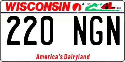 WI license plate 220NGN